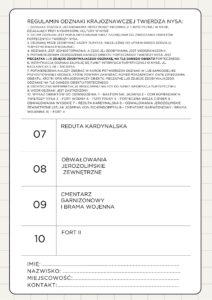 karta potwierdzeń odznaka Twierdza Nysa