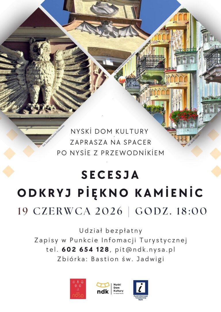 Plakat z zaproszeniem na spacer o secesji